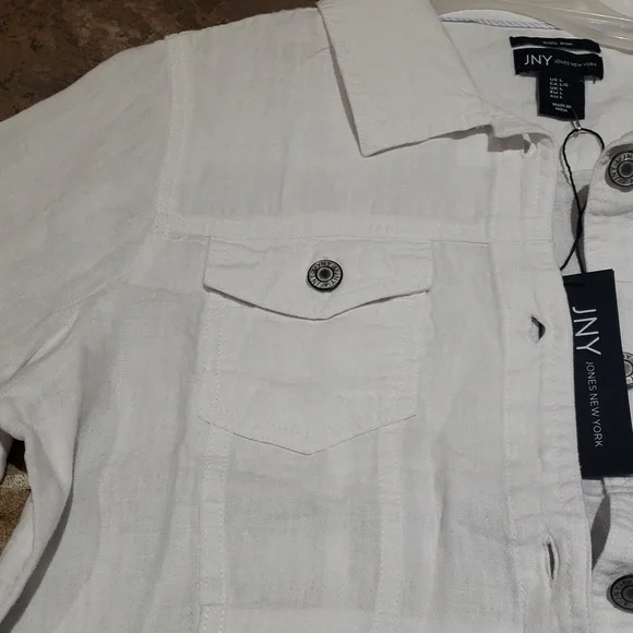NWT JNY  white 100%linen white jackets - Picture 7 of 16